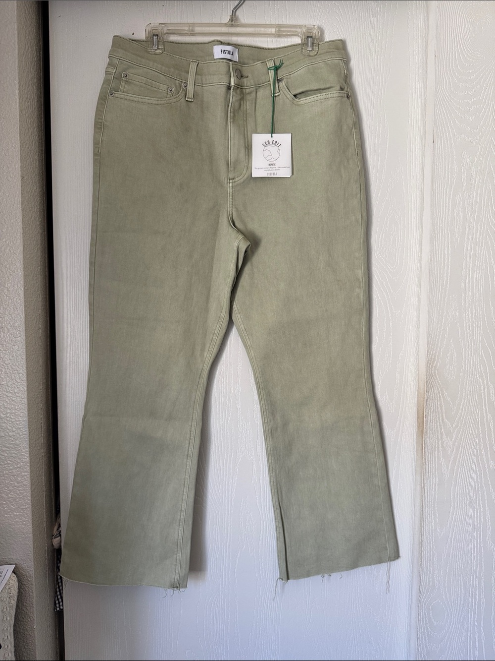 pistola High-Rise Slight Wide-Leg Jeans in Sage